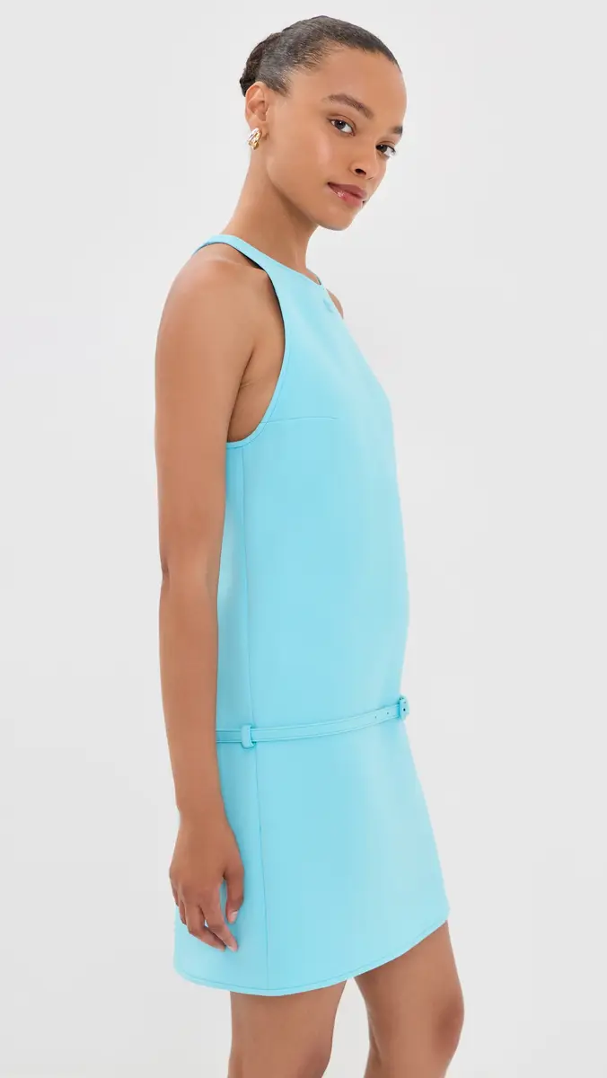 Courrèges A-Line Belted Twill Mini Dress | Thumbnail 4 Courrèges A-Line Belted Twill Mini Dress | Thumbnail 4