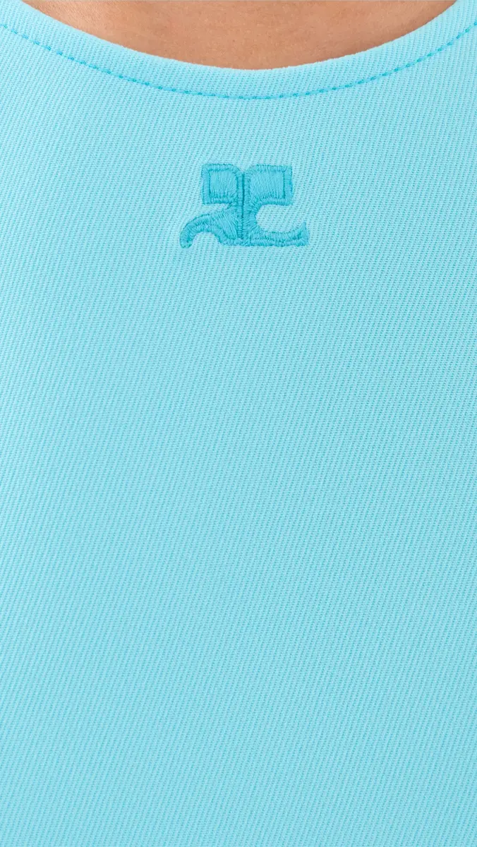 Courrèges A-Line Belted Twill Mini Dress | Thumbnail 6 Courrèges A-Line Belted Twill Mini Dress | Thumbnail 6