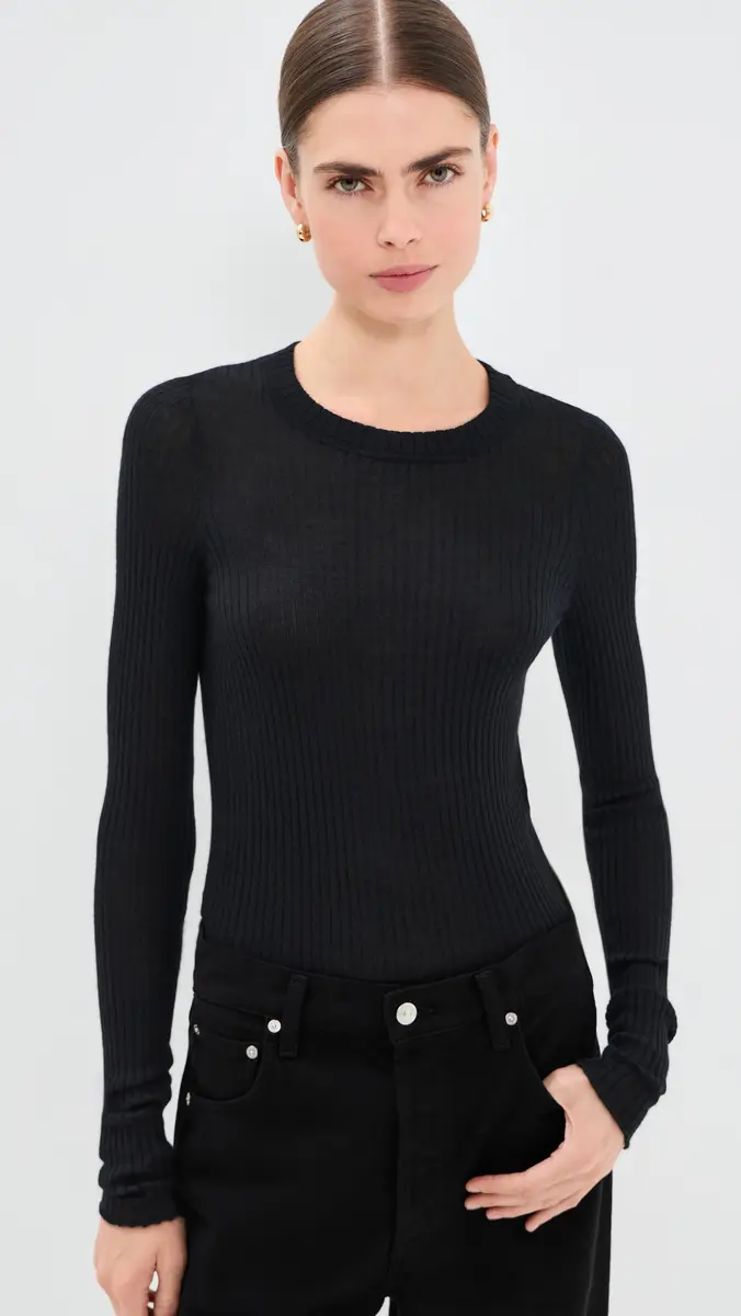 Sprwmn Long Sleeve Baby Tee | Thumbnail 2 Sprwmn Long Sleeve Baby Tee | Thumbnail 2