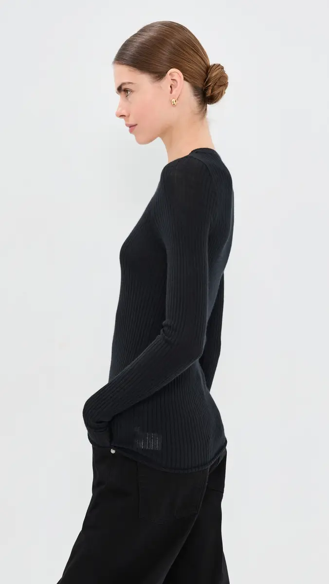 Sprwmn Long Sleeve Baby Tee | Thumbnail 4 Sprwmn Long Sleeve Baby Tee | Thumbnail 4