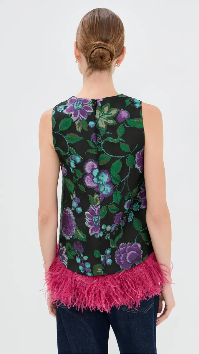 La DoubleJ La Scala Top with Feathers Botanical | Thumbnail 3 La DoubleJ La Scala Top with Feathers Botanical | Thumbnail 3
