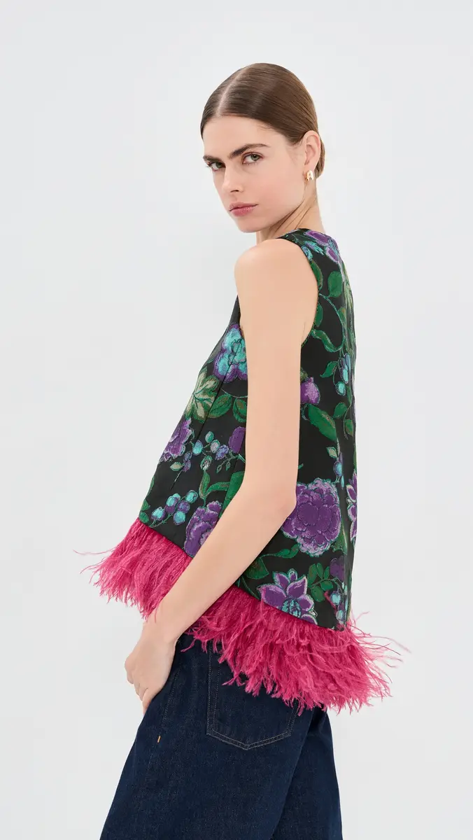 La DoubleJ La Scala Top with Feathers Botanical | Thumbnail 4 La DoubleJ La Scala Top with Feathers Botanical | Thumbnail 4