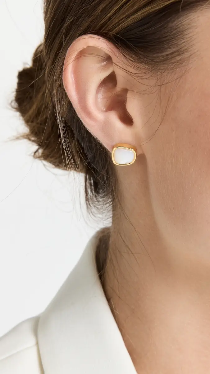 Lizzie Fortunato Bay Studs in Mother-of-Pearl White | Thumbnail 3 Lizzie Fortunato Bay Studs in Mother-of-Pearl White | Thumbnail 3