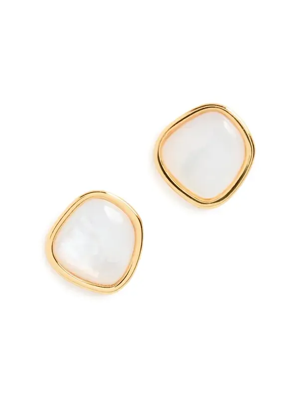 Lizzie Fortunato Bay Studs in Mother-of-Pearl White