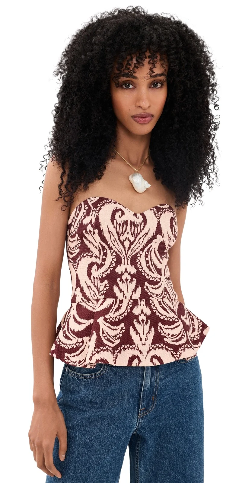 Strapless Peplum Top