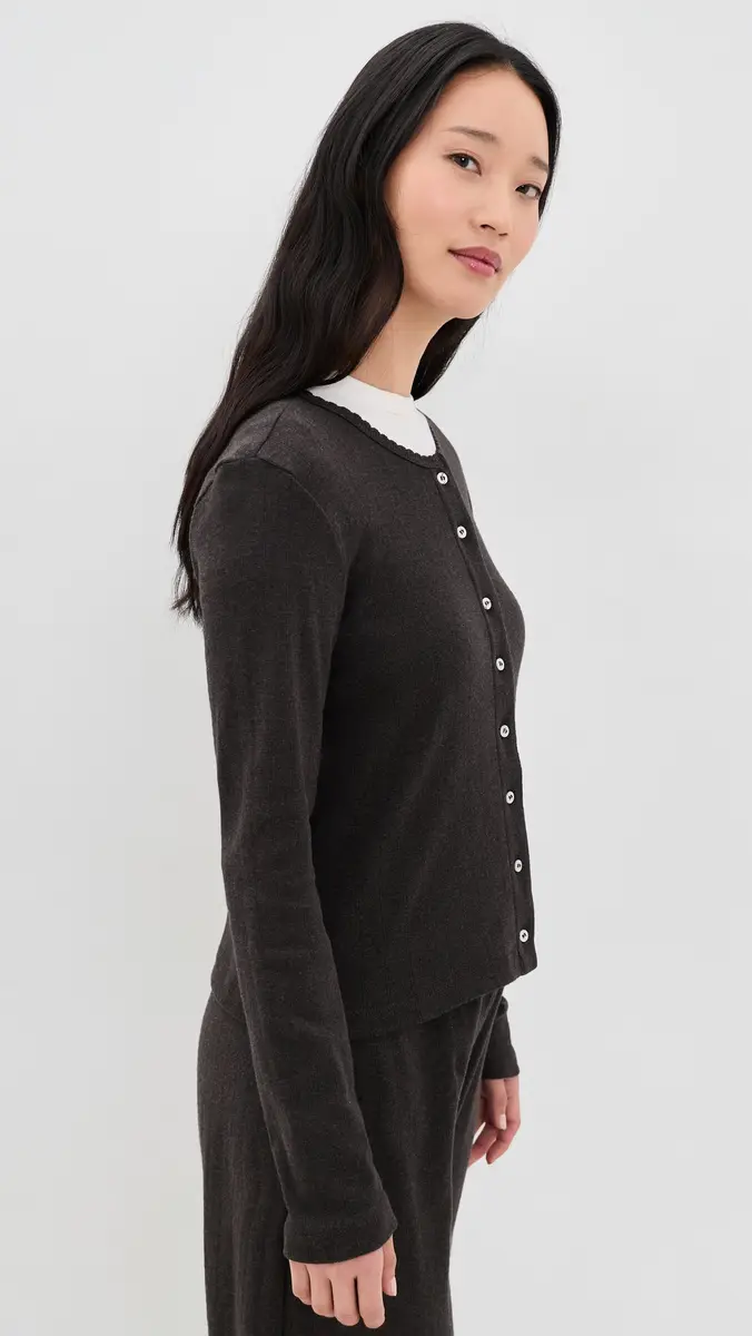 LESET Pointelle Classic Cardigan | Thumbnail 4 LESET Pointelle Classic Cardigan | Thumbnail 4