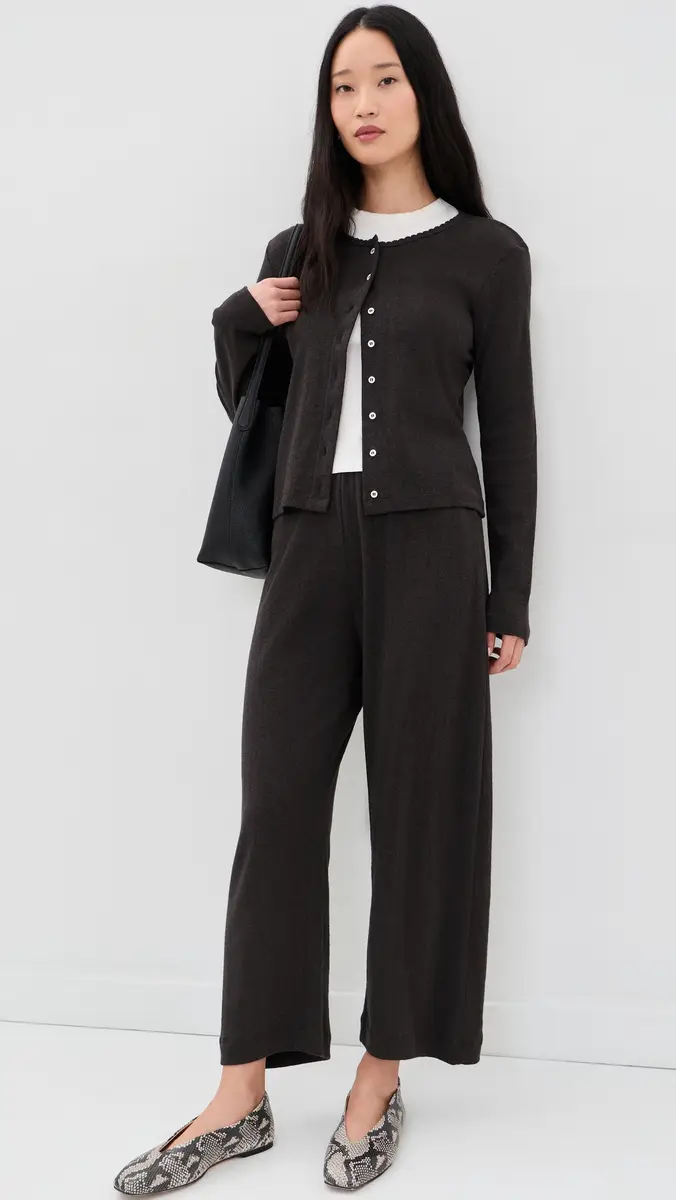 LESET Pointelle Classic Cardigan | Thumbnail 5 LESET Pointelle Classic Cardigan | Thumbnail 5