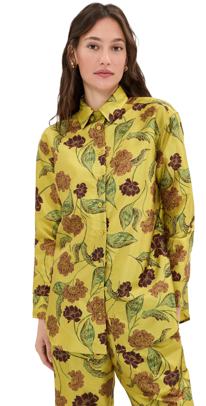 Madelynne Fleur Taffeta Button Down