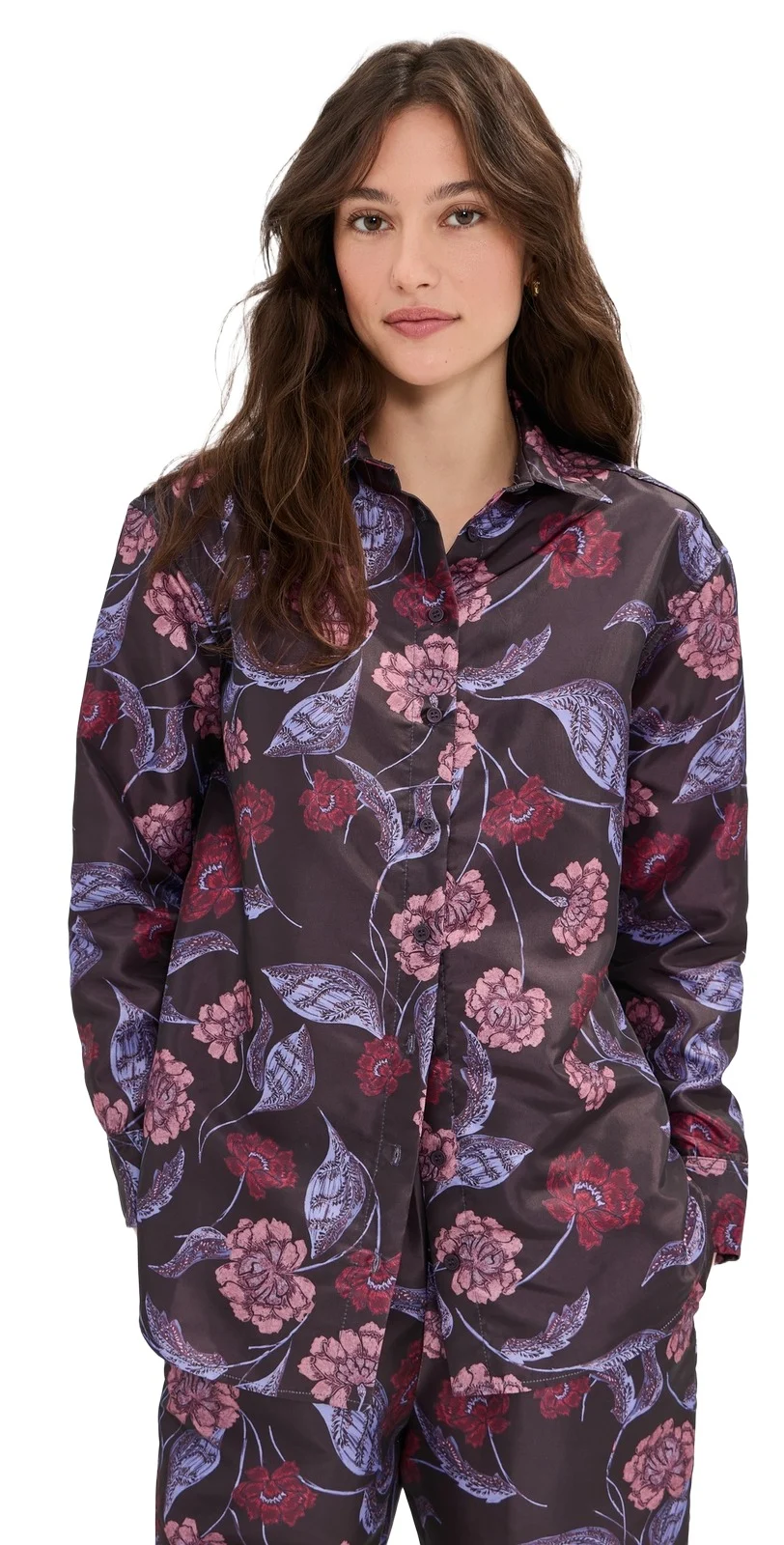 Madelynne Fleur Taffeta Button Down