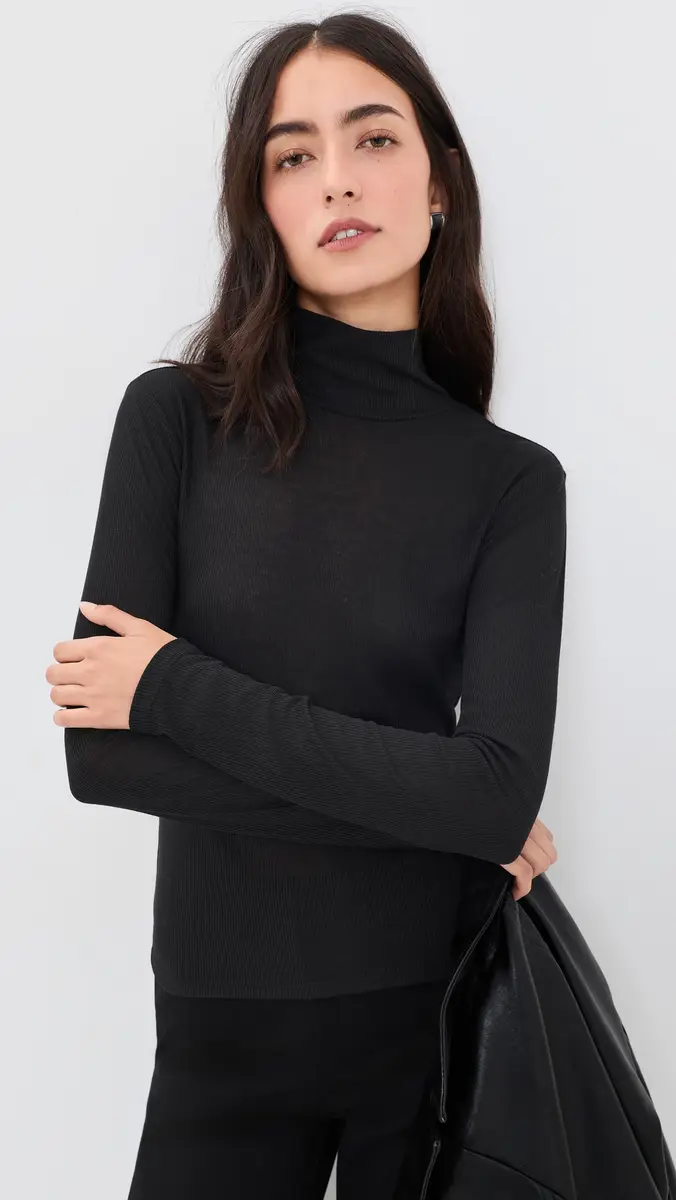 GOOD AMERICAN The Sheer Rib Turtleneck | Thumbnail 2