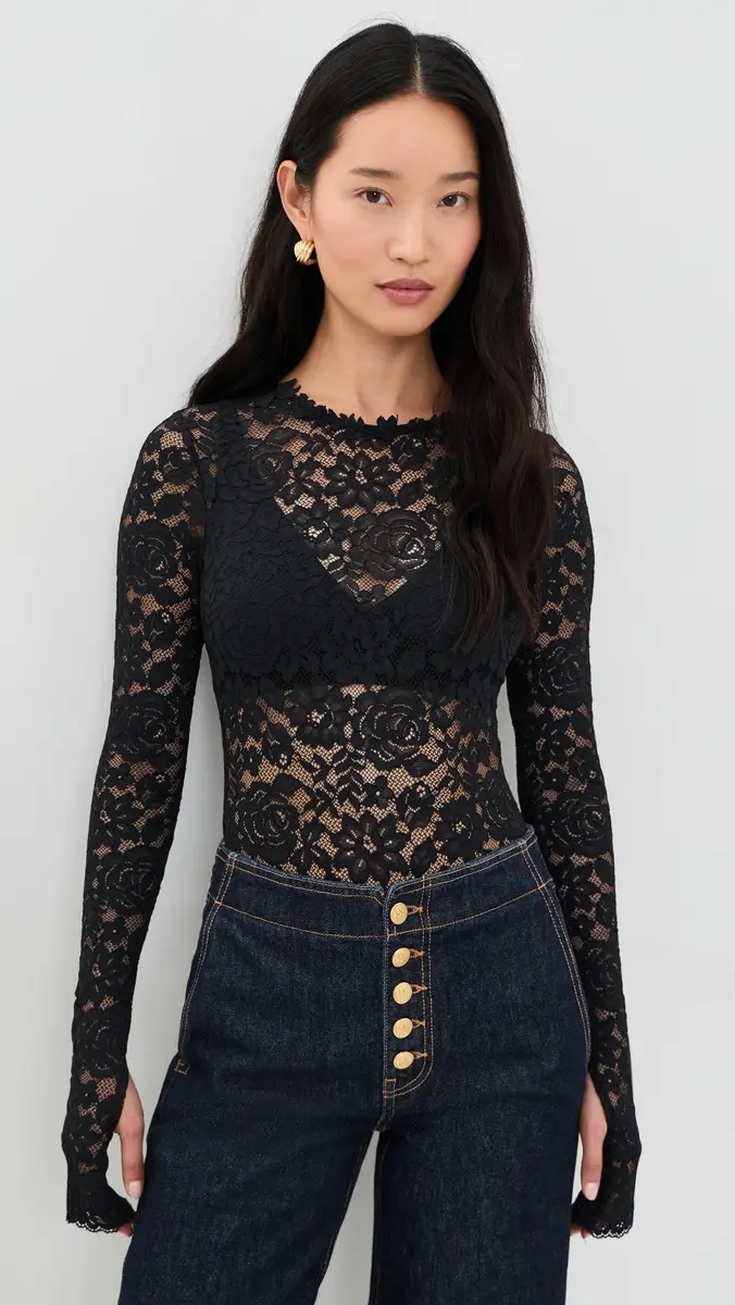 Alice + Olivia Taeyn Lace Thong Bodysuit | Thumbnail 2 Alice + Olivia Taeyn Lace Thong Bodysuit | Thumbnail 2