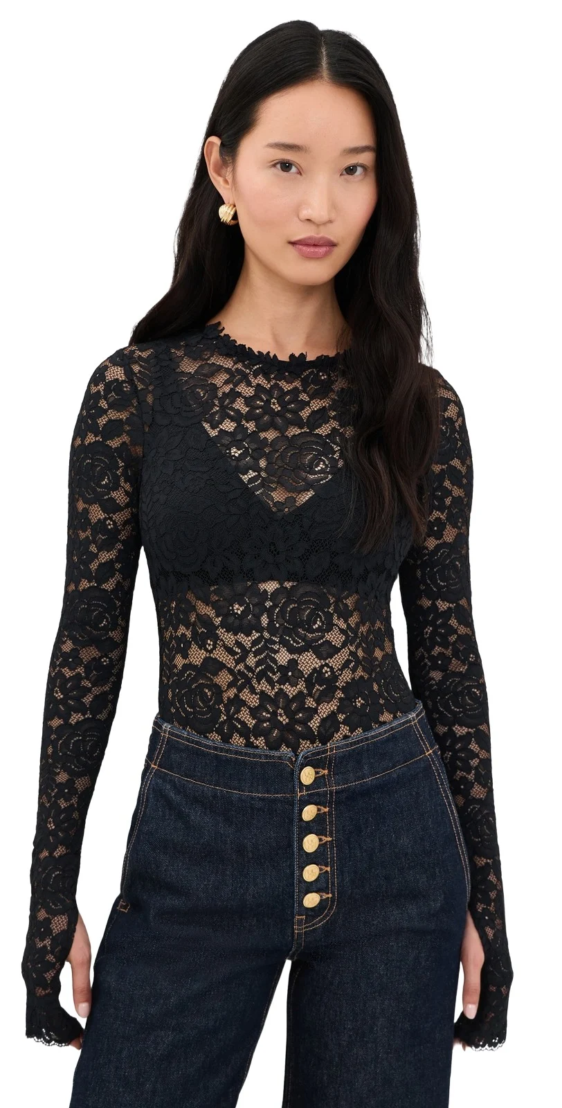 Taeyn Lace Thong Bodysuit Taeyn Lace Thong Bodysuit