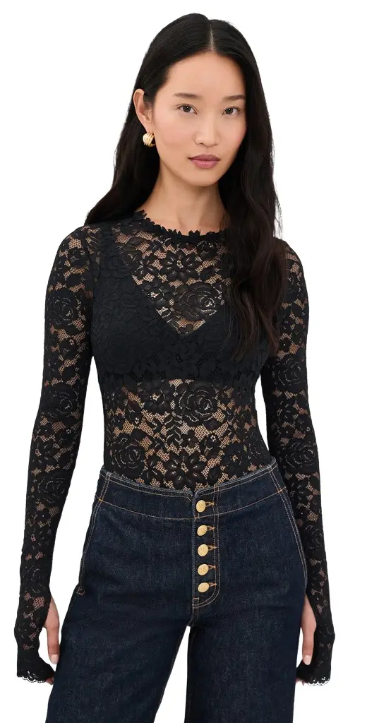 Taeyn Lace Thong Bodysuit