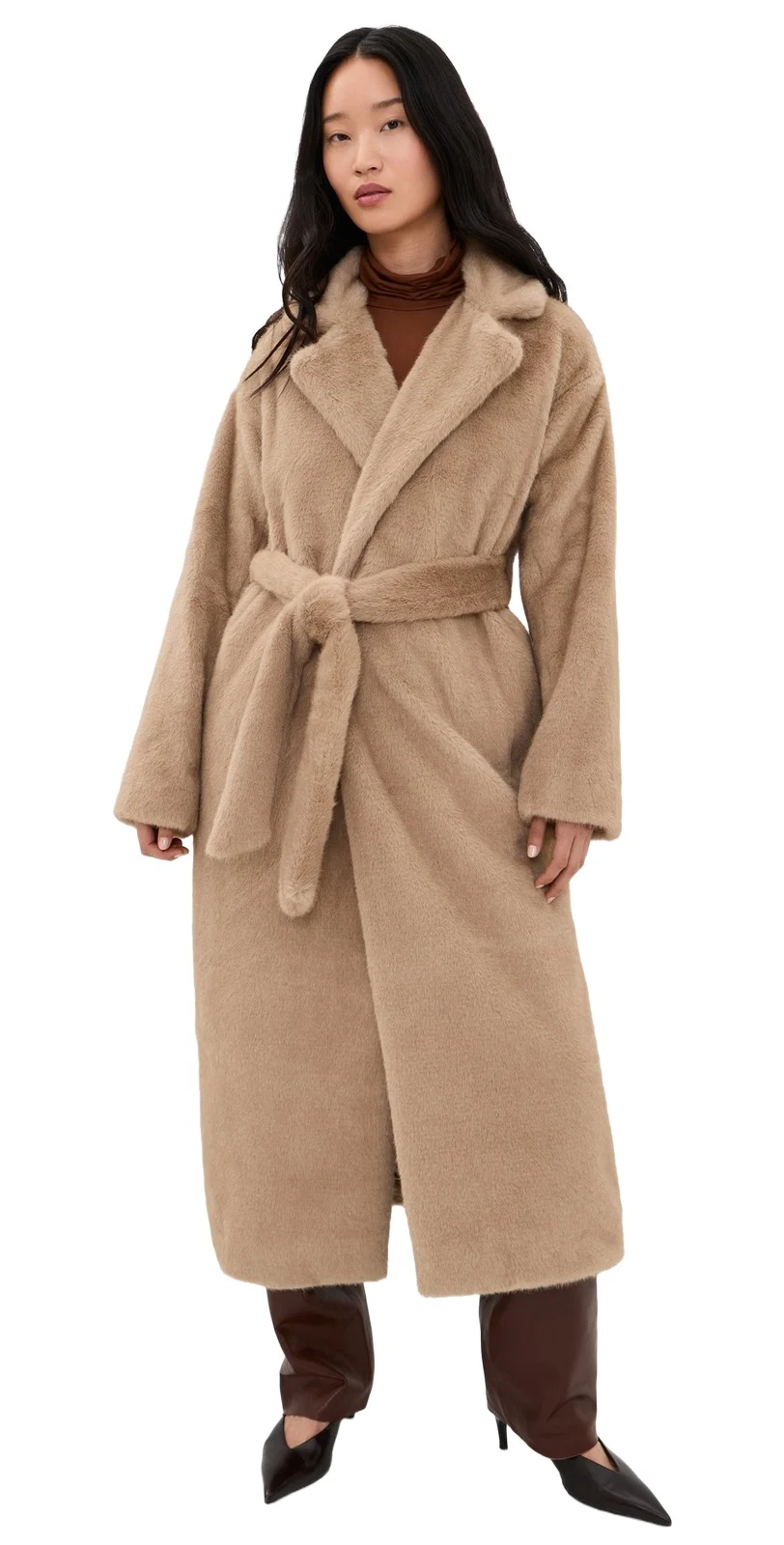 4th & Reckless Lexie Faux Fur Wrap Coat