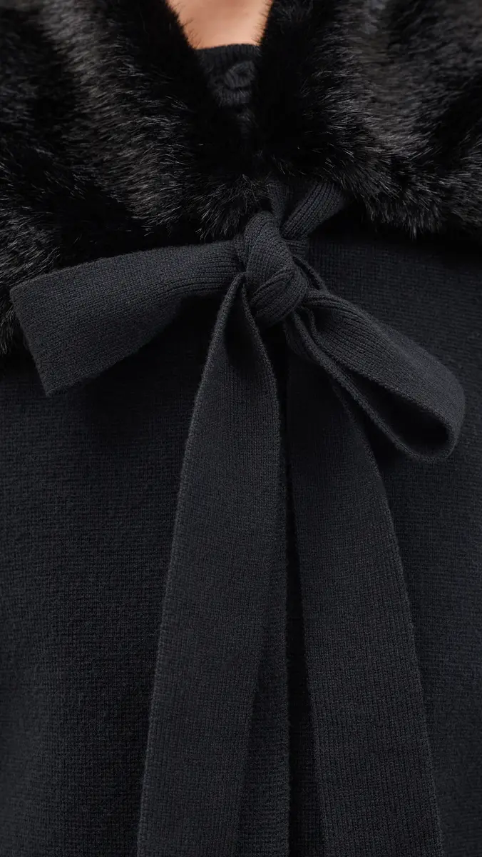 English Factory Faux Fur Collar Knit Cardigan | Thumbnail 6 English Factory Faux Fur Collar Knit Cardigan | Thumbnail 6