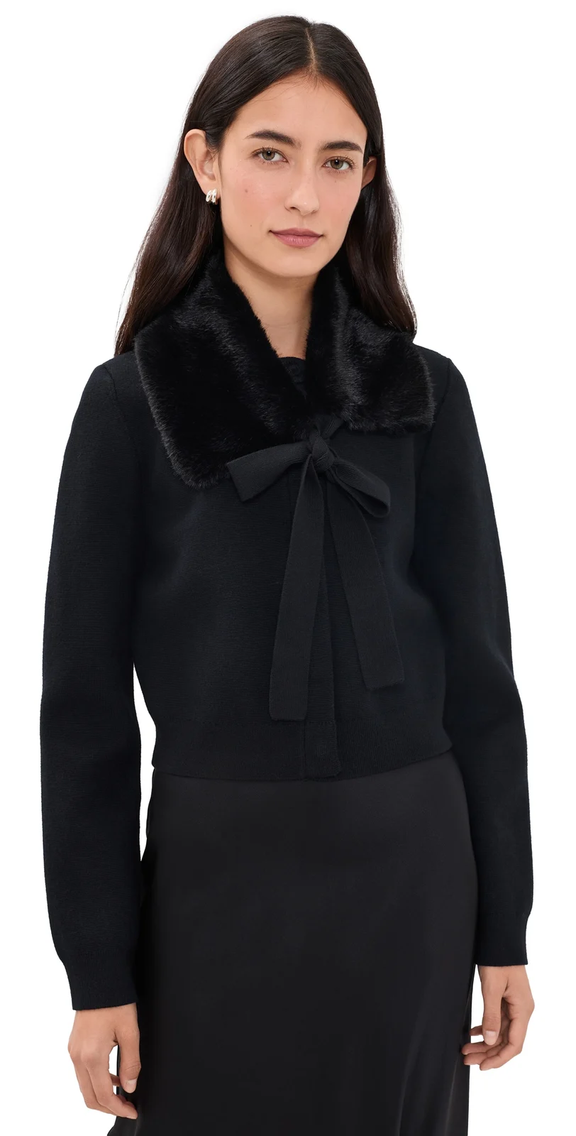 Faux Fur Collar Knit Cardigan Faux Fur Collar Knit Cardigan