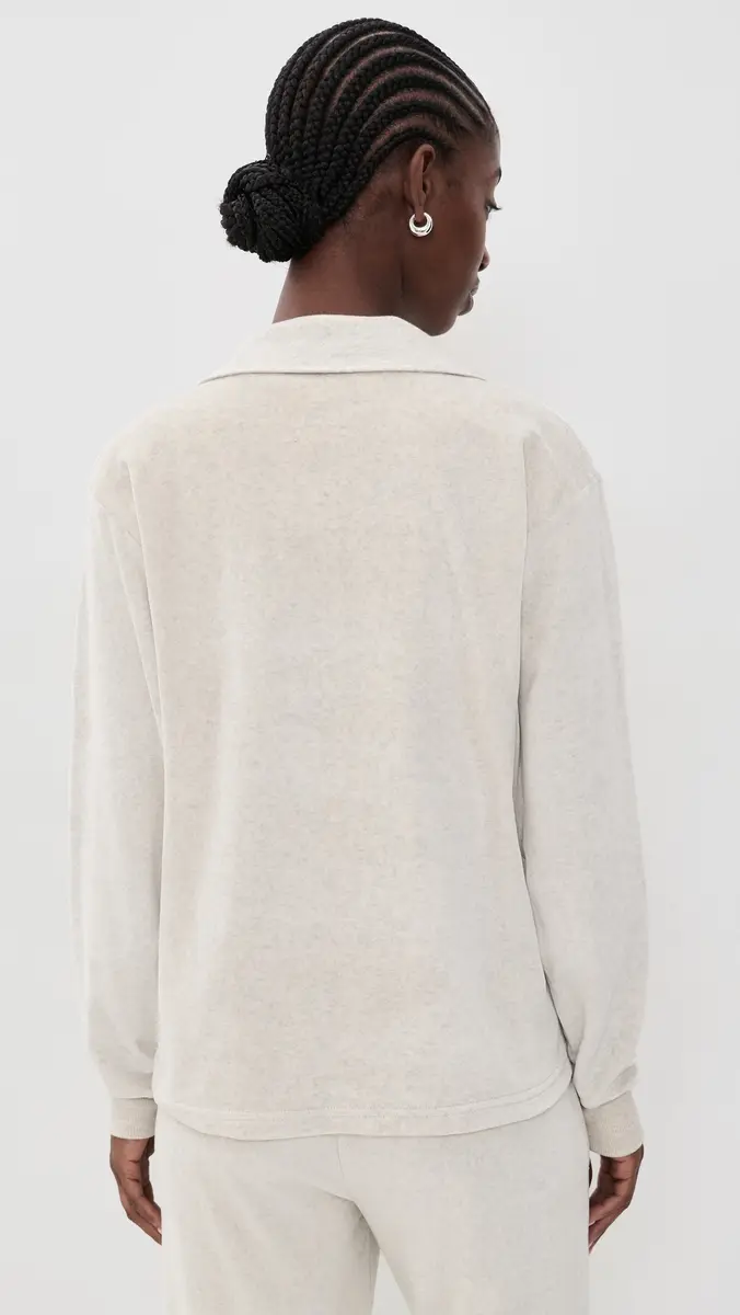 Asher Alex Velour Polo Top | Thumbnail 3 Asher Alex Velour Polo Top | Thumbnail 3