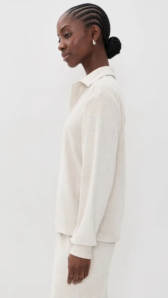 Asher Alex Velour Polo Top | Thumbnail 4 Asher Alex Velour Polo Top | Thumbnail 4