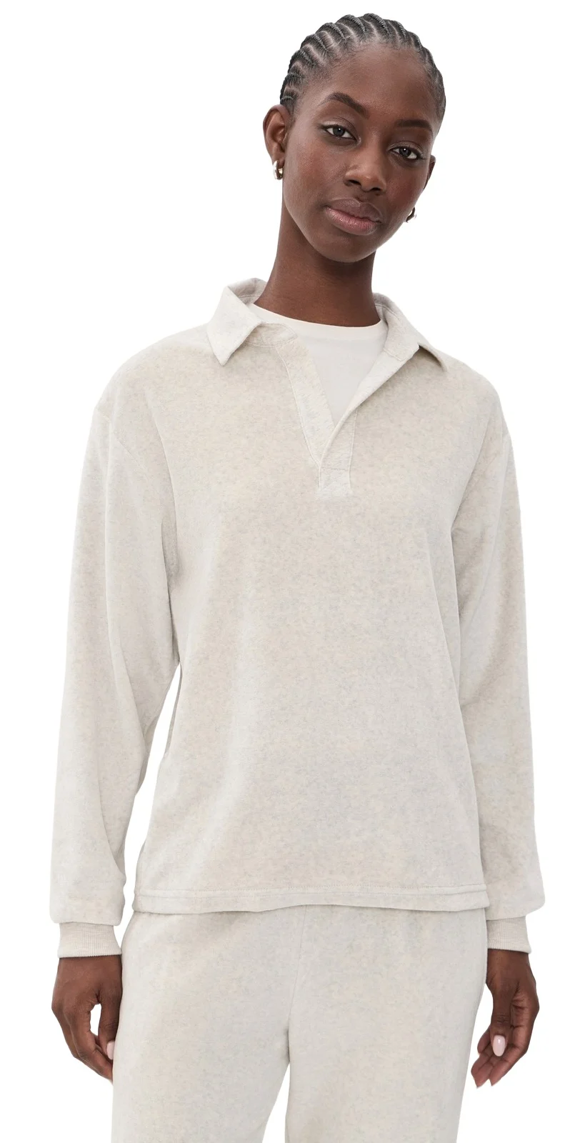 Asher Alex Velour Polo Top