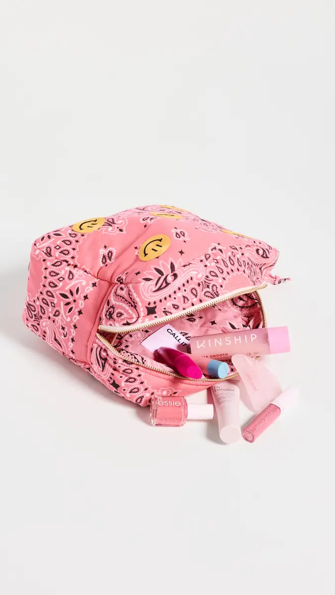 CALL IT BY YOUR NAME Happy Face Bandana Cotton Vanity Pouch | Thumbnail 4 CALL IT BY YOUR NAME Happy Face Bandana Cotton Vanity Pouch | Thumbnail 4
