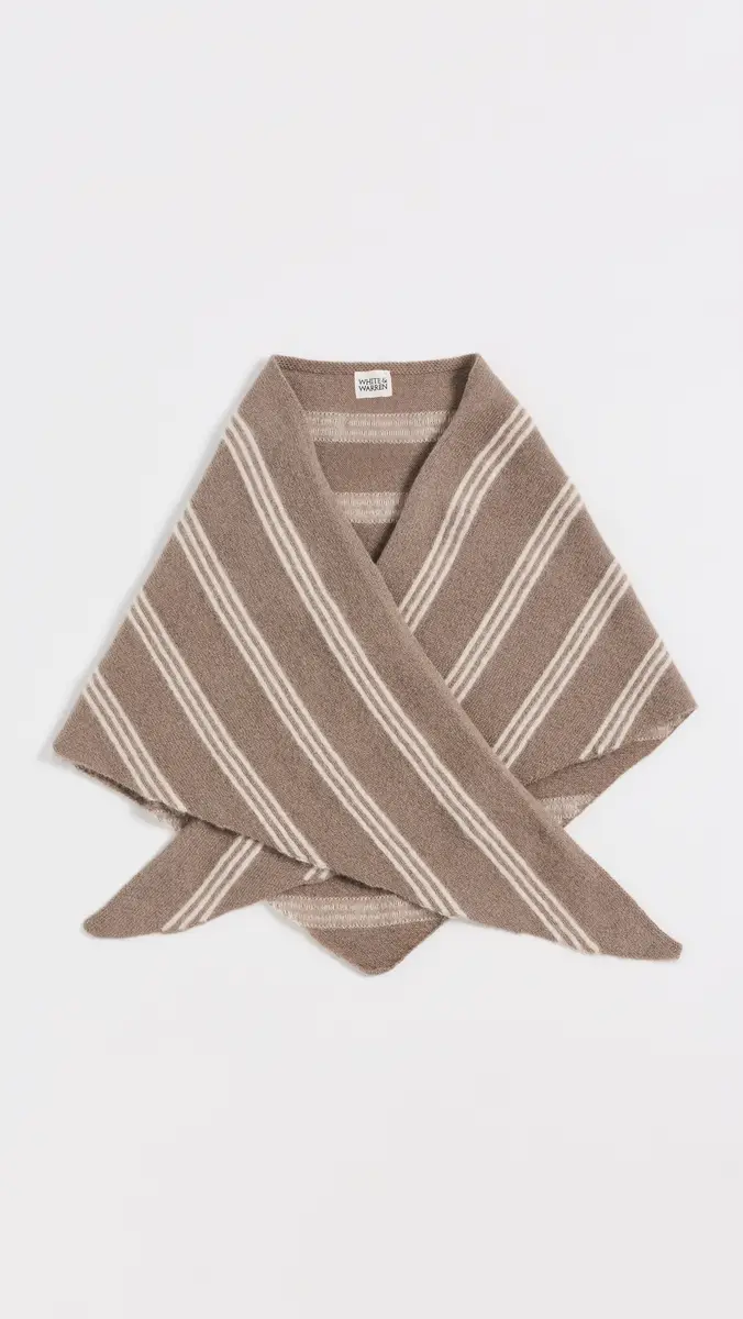 White + Warren Cashmere Striped Neckerchief | Thumbnail 2 White + Warren Cashmere Striped Neckerchief | Thumbnail 2