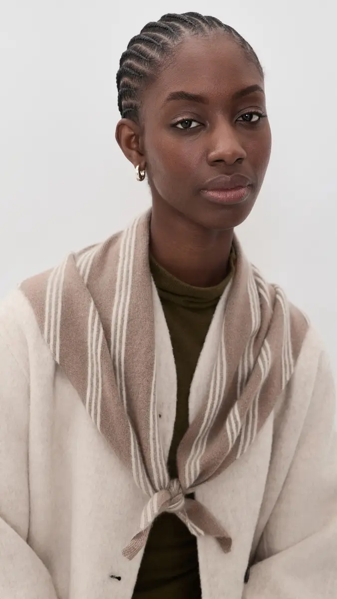 White + Warren Cashmere Striped Neckerchief | Thumbnail 3 White + Warren Cashmere Striped Neckerchief | Thumbnail 3