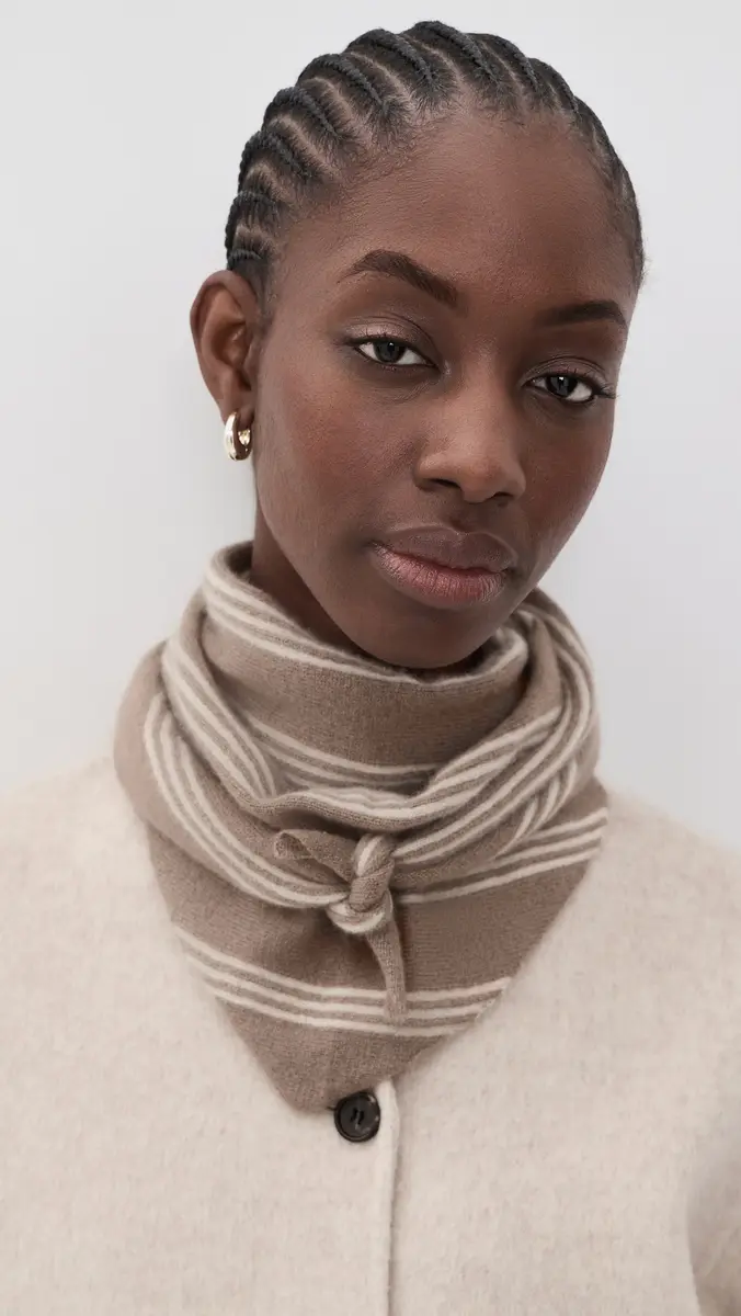 White + Warren Cashmere Striped Neckerchief | Thumbnail 4 White + Warren Cashmere Striped Neckerchief | Thumbnail 4