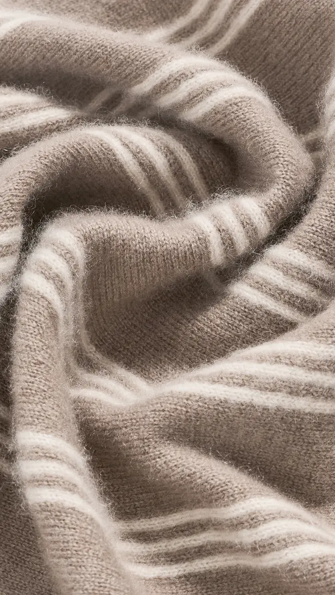 White + Warren Cashmere Striped Neckerchief | Thumbnail 6 White + Warren Cashmere Striped Neckerchief | Thumbnail 6