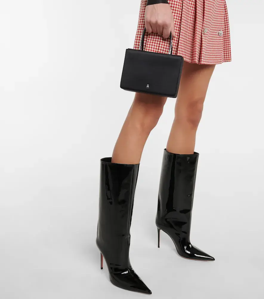 Amina Muaddi Fiona patent leather knee-high boots | Thumbnail 6 Amina Muaddi Fiona patent leather knee-high boots | Thumbnail 6