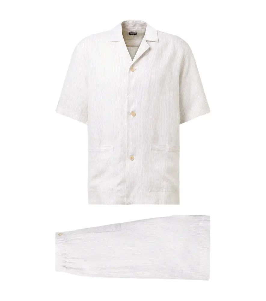 Striped linen pajamas