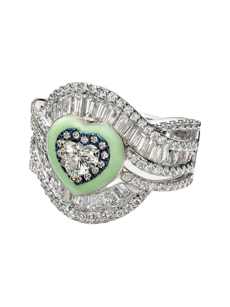 Kamyen 18kt white gold ring with diamonds
