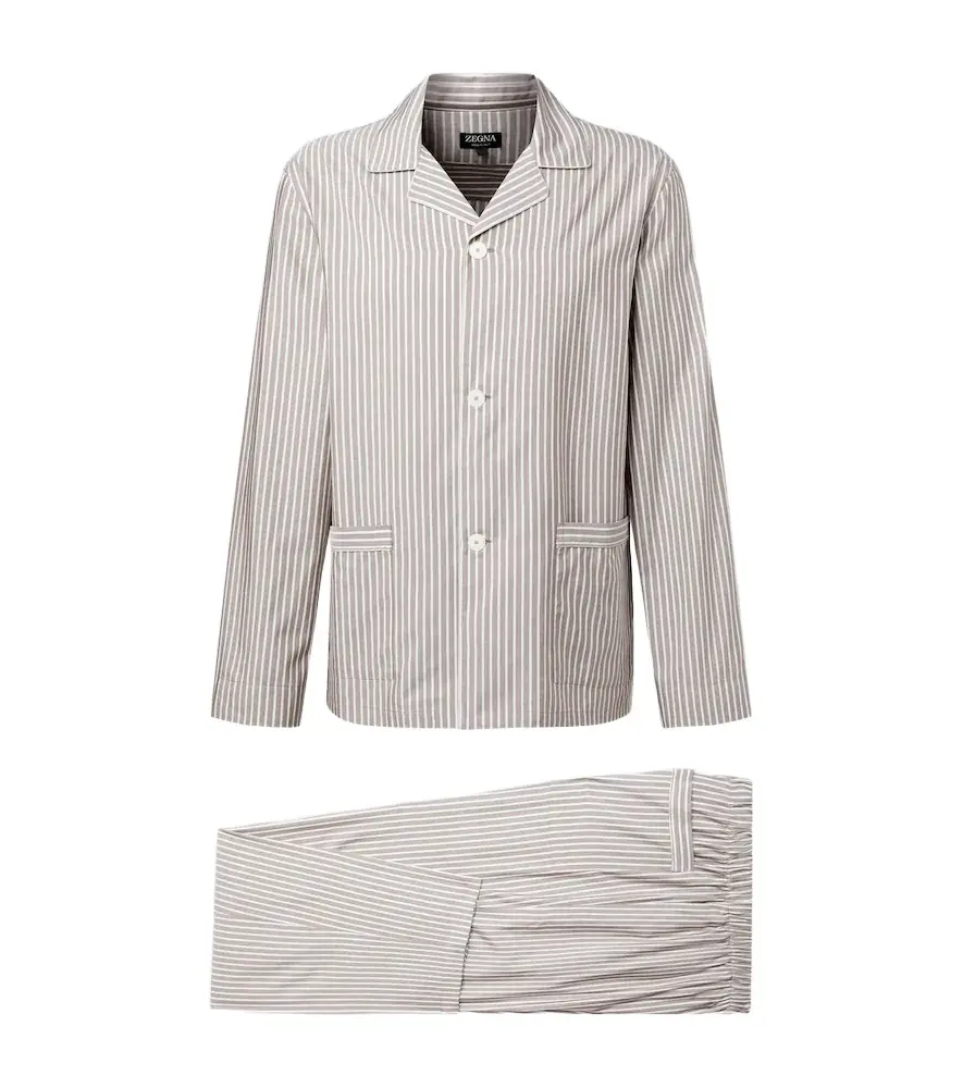 Striped silk, cotton, and cashmere pajamas Striped silk, cotton, and cashmere pajamas