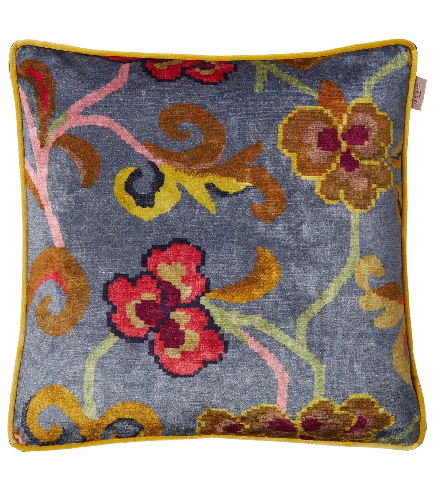 Etro Nimphea velvet cushion