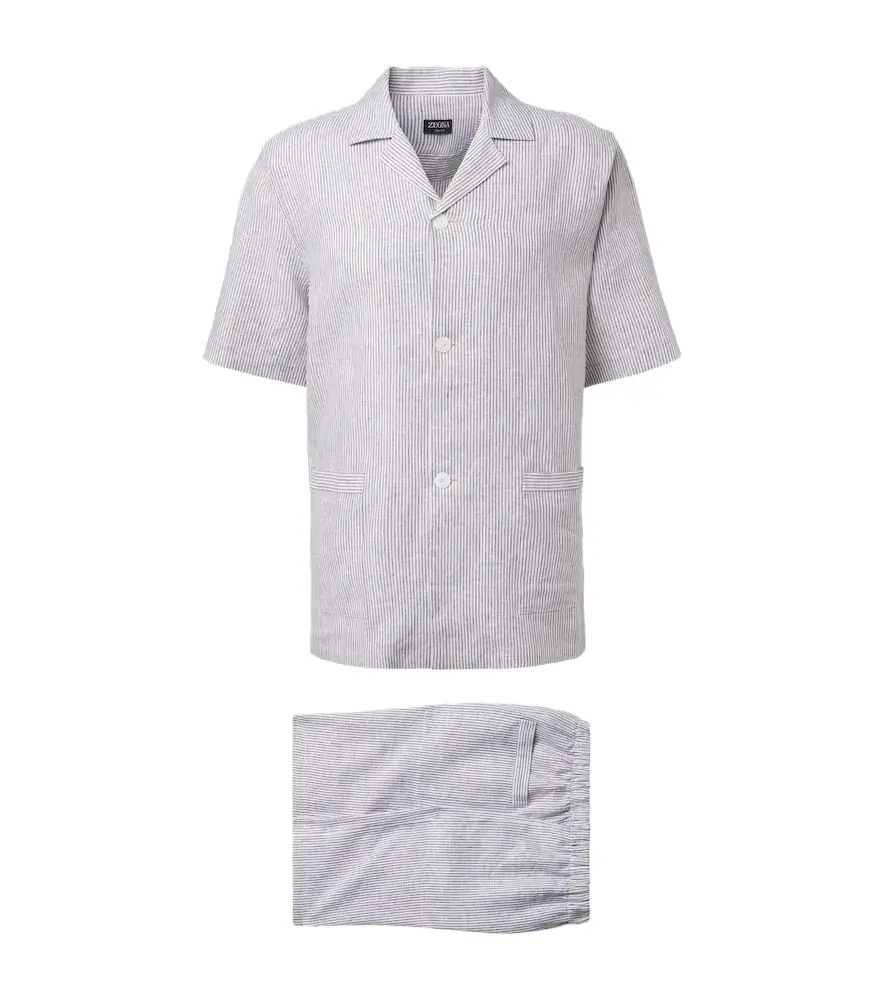 Striped linen pajamas
