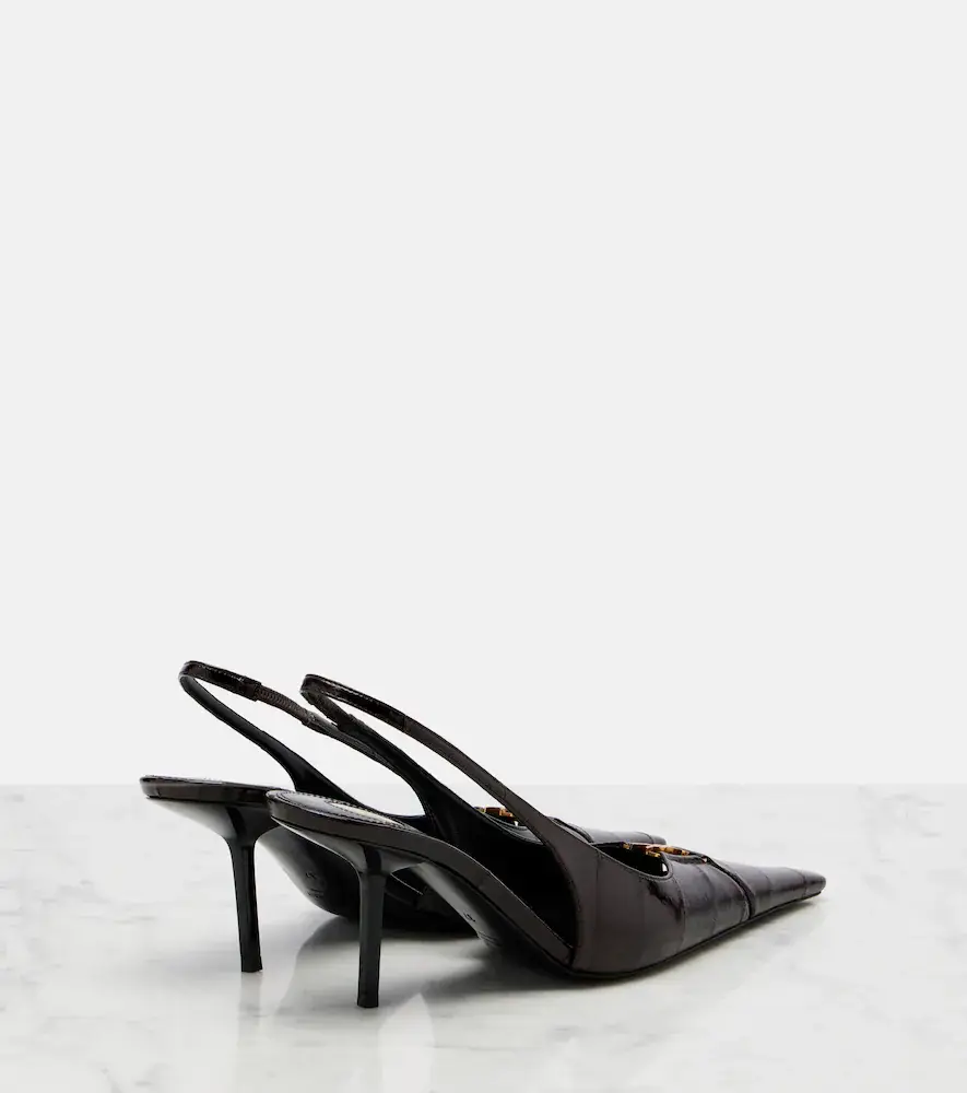 Saint Laurent Babylone eel leather slingback pumps | Thumbnail 3 Saint Laurent Babylone eel leather slingback pumps | Thumbnail 3
