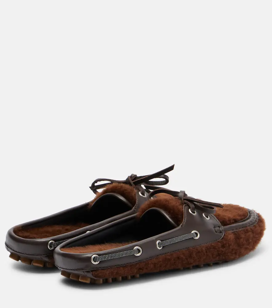 Brunello Cucinelli Monili shearling mules | Thumbnail 3