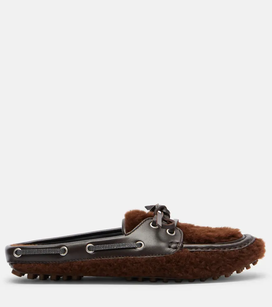 Brunello Cucinelli Monili shearling mules | Thumbnail 5