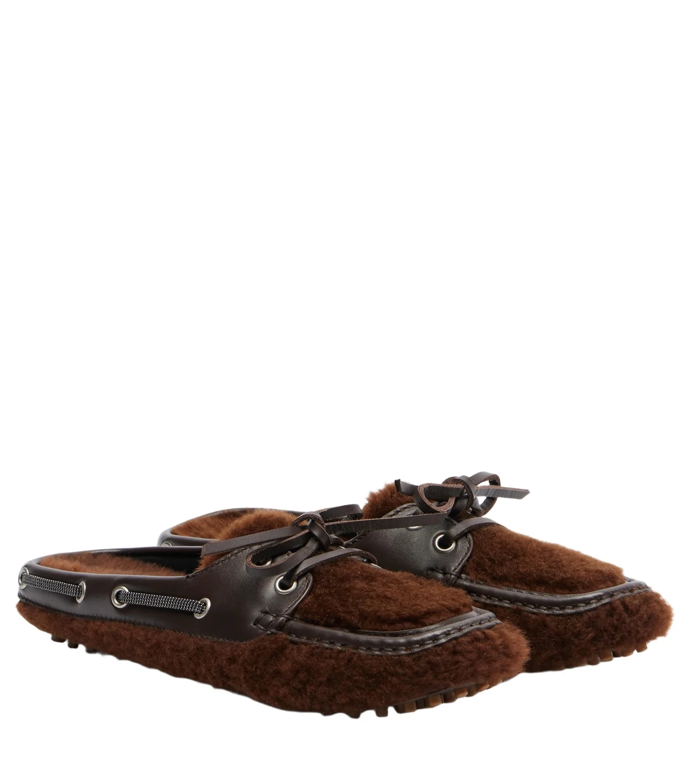 Brunello Cucinelli Monili shearling mules