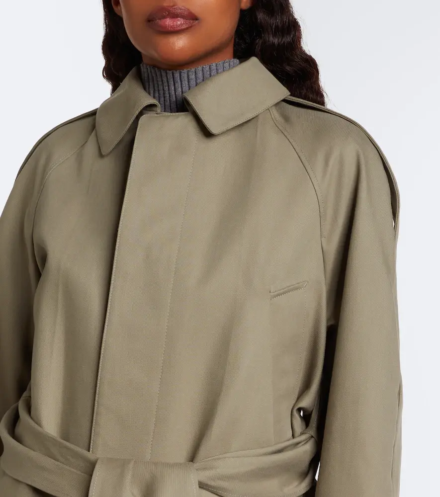 Victoria Beckham Belted cotton gabardine coat | Thumbnail 3 Victoria Beckham Belted cotton gabardine coat | Thumbnail 3