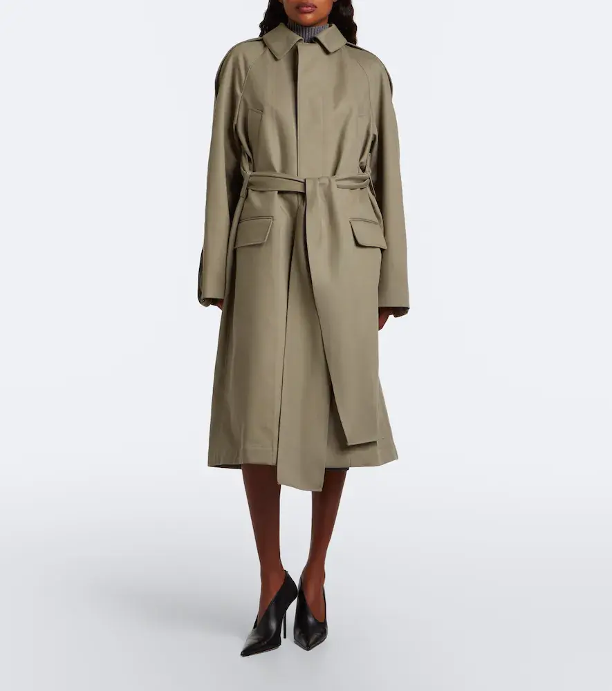 Victoria Beckham Belted cotton gabardine coat | Thumbnail 4 Victoria Beckham Belted cotton gabardine coat | Thumbnail 4