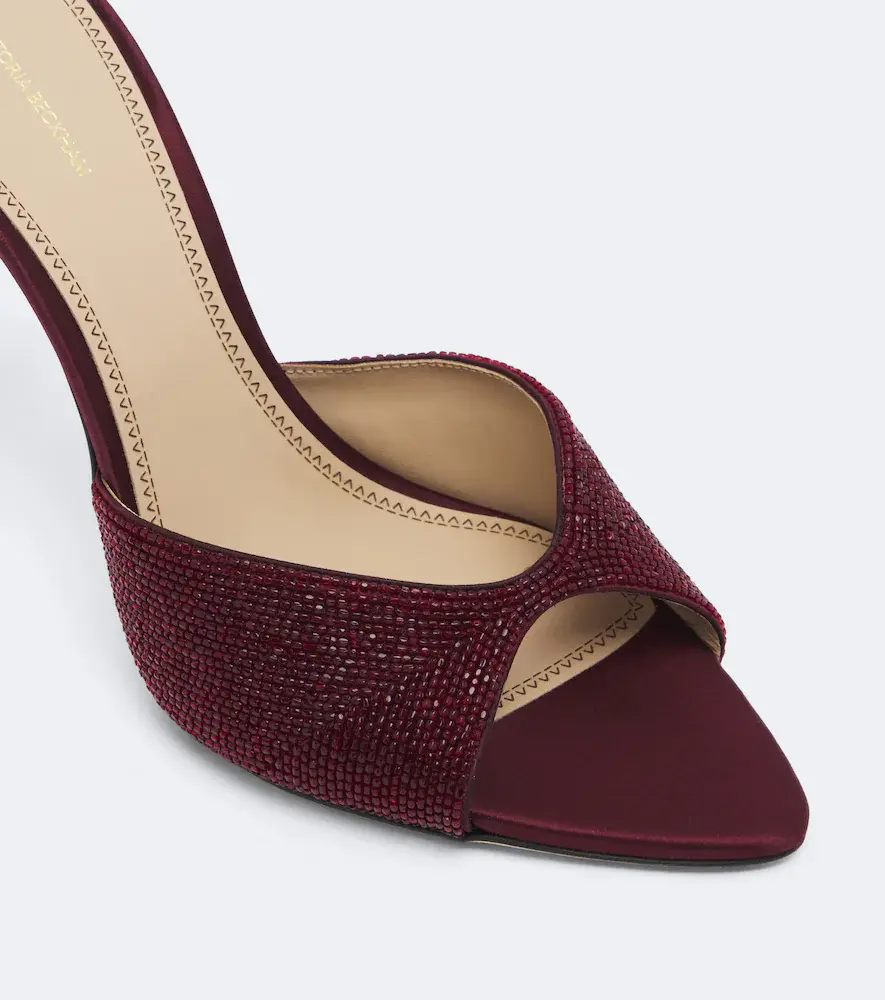 Victoria Beckham Harlow beaded satin mules | Thumbnail 3