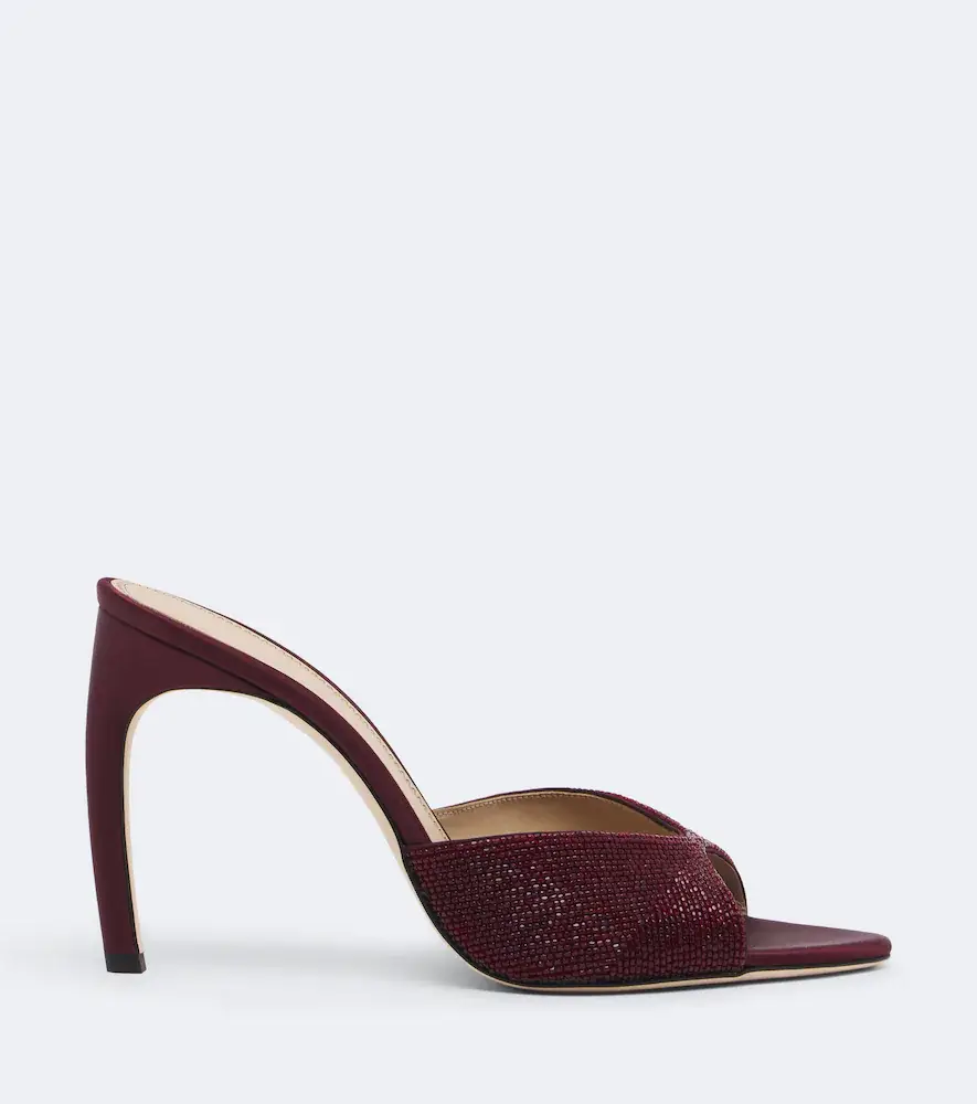 Victoria Beckham Harlow beaded satin mules | Thumbnail 4