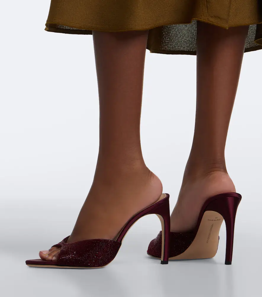 Victoria Beckham Harlow beaded satin mules | Thumbnail 5