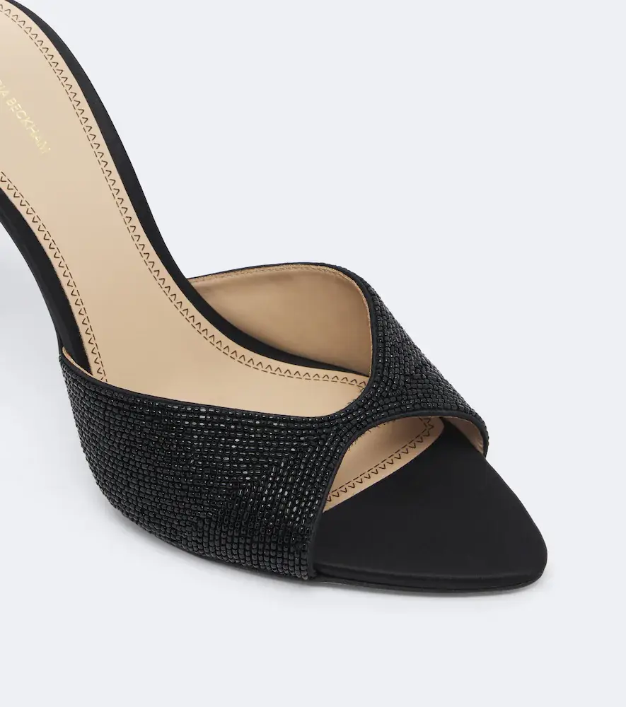Victoria Beckham Harlow beaded satin mules | Thumbnail 3 Victoria Beckham Harlow beaded satin mules | Thumbnail 3