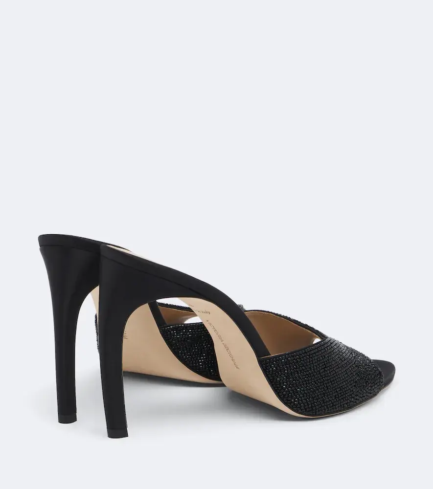 Victoria Beckham Harlow beaded satin mules | Thumbnail 4 Victoria Beckham Harlow beaded satin mules | Thumbnail 4