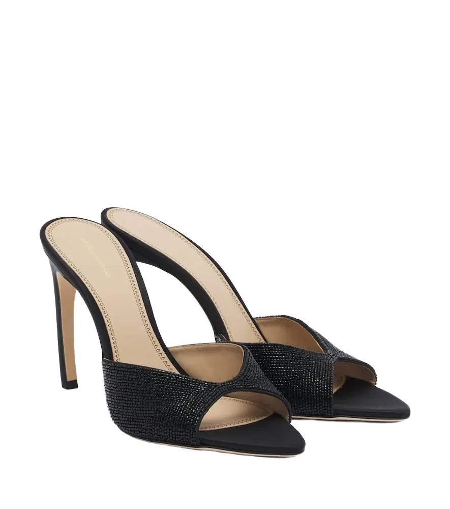 Harlow beaded satin mules