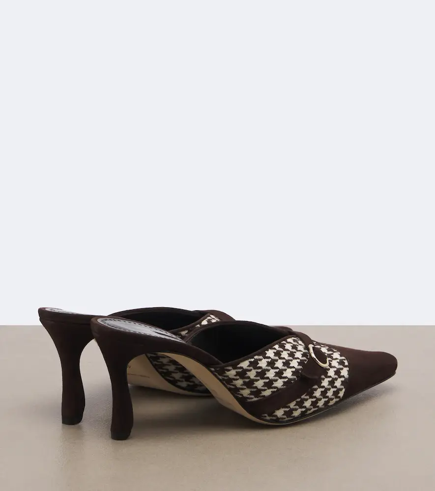Manolo Blahnik Mircamu houndstooth and suede mules | Thumbnail 4 Manolo Blahnik Mircamu houndstooth and suede mules | Thumbnail 4
