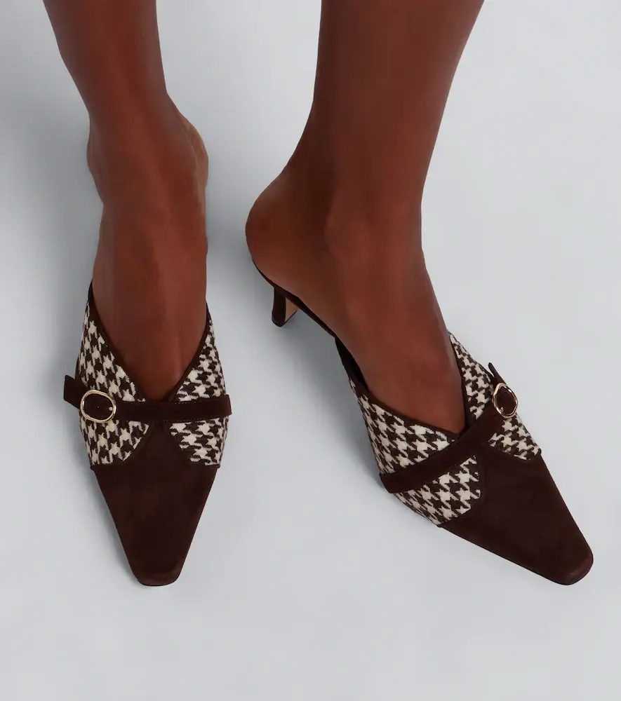 Manolo Blahnik Mircamu houndstooth and suede mules | Thumbnail 6 Manolo Blahnik Mircamu houndstooth and suede mules | Thumbnail 6