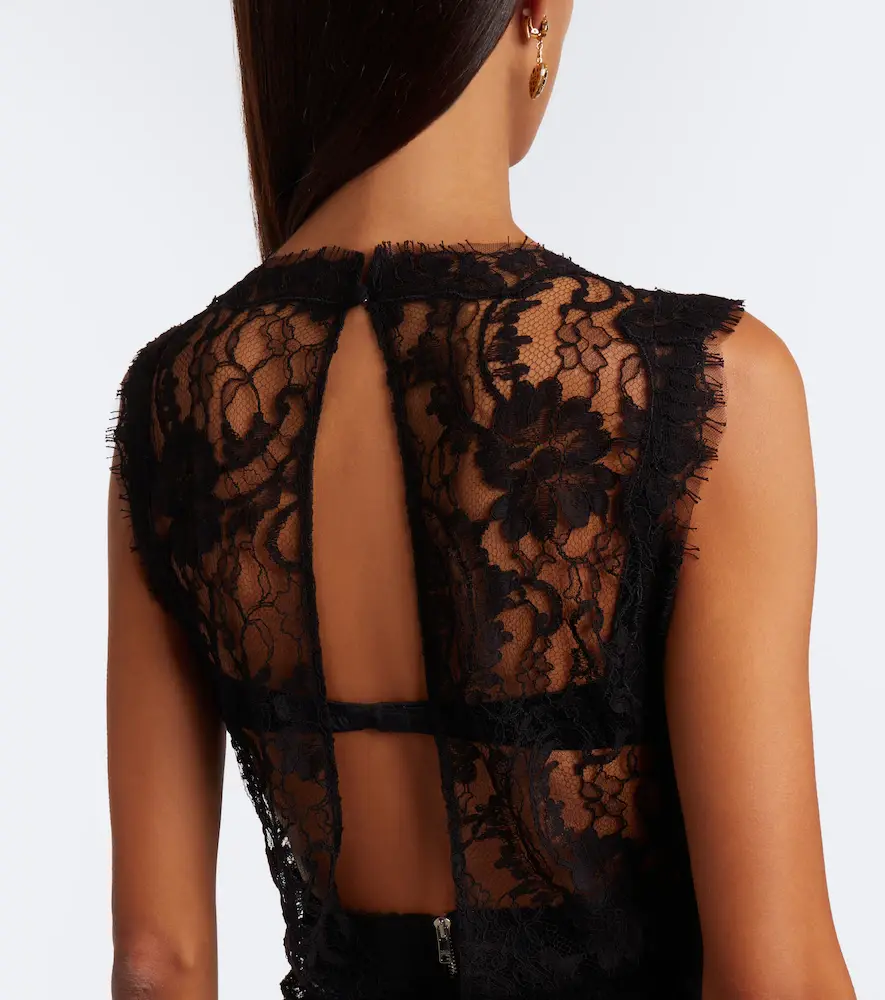 Dolce & Gabbana Gathered cotton-blend lace midi dress | Thumbnail 4 Dolce & Gabbana Gathered cotton-blend lace midi dress | Thumbnail 4