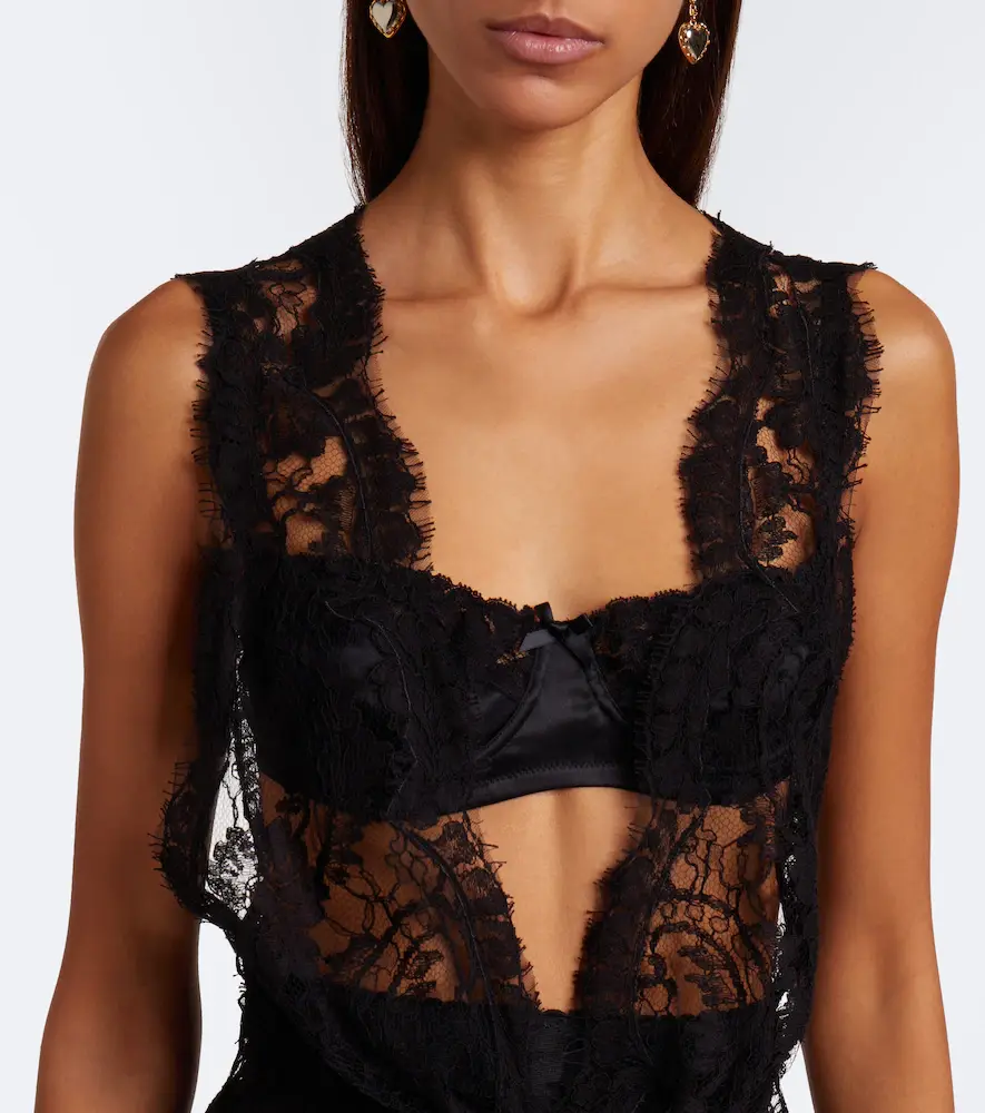 Dolce & Gabbana Gathered cotton-blend lace midi dress | Thumbnail 6 Dolce & Gabbana Gathered cotton-blend lace midi dress | Thumbnail 6